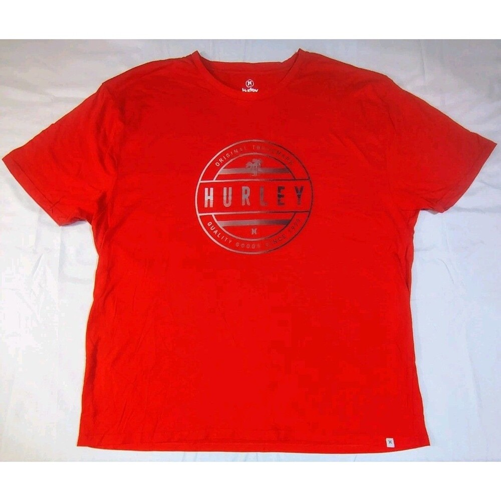 Hurley Short Sleeve Classic Crew Neck Graphic T-Shirt Red Sz XXL Grunge Surfer